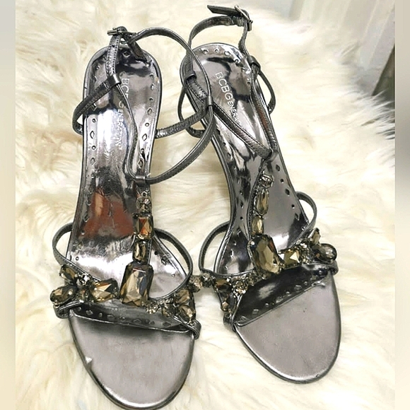 BCBG Generation Smokey strappy beaded Metal Heel Sandals Women's Size 8B🌴 - Picture 4 of 9